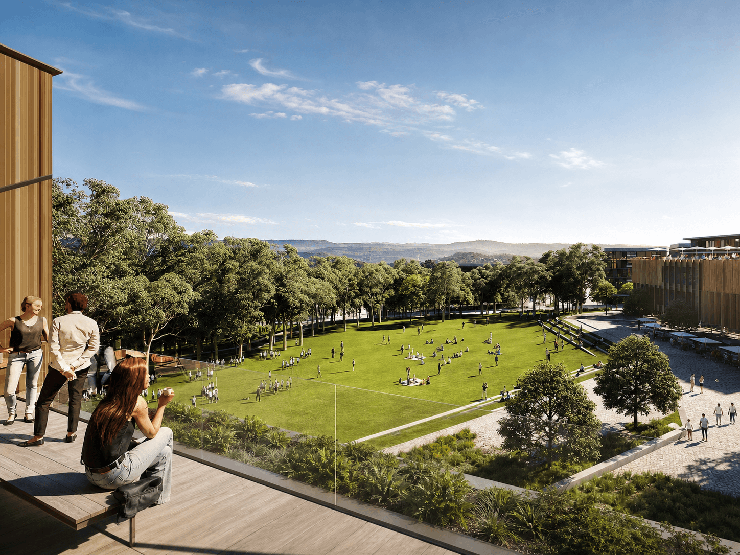 Parkland and local buildings on Sydney's Northern Beaches
